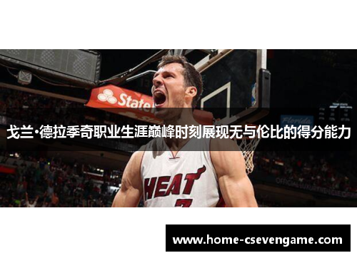 戈兰·德拉季奇职业生涯巅峰时刻展现无与伦比的得分能力